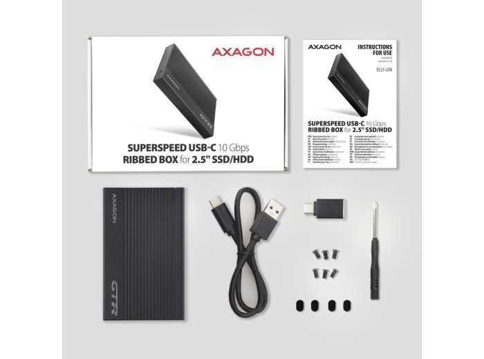 EE25-GTR Obudowa zewnętrzna aluminiowa USB 3.2 Gen 2 - SATA 6G 2.5 cala SSD/HDD