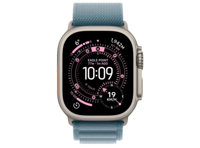 Watch Ultra 3 GPS + Cellular 49mm Koperta 49 mm z tytanu w kolorze naturalnym Opaska Alpine w kolorze jasnoniebieskim - rozmiar S