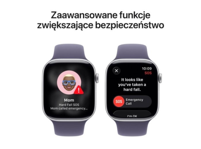 Watch Series 11 GPS+Cellular koperta 42 mm z aluminium w kolorze srebrnym, pasek sportowy w kolorze mlecznego fioletu - rozmiar M/L