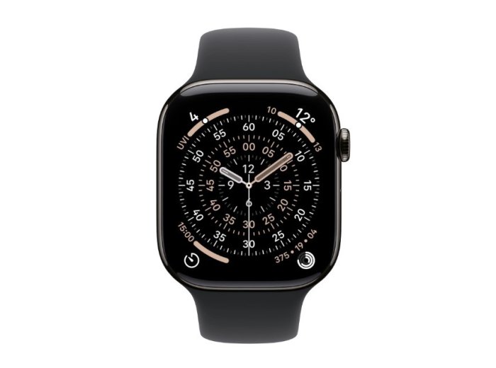 Watch Series 11 GPS + Cellular, koperta 42 mm z tytanu w kolorze łupku, pasek sportowy w kolorze czarnym - rozmiar S/M