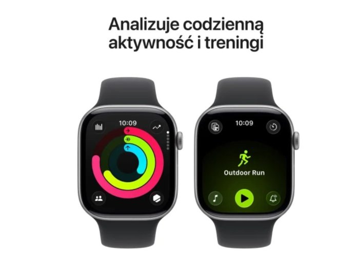 Watch Series 11 GPS+Cellular koperta 46 mm z aluminium w kolorze gwiezdnej szarości, pasek sportowy w kolorze czarnym - rozmiar M/L