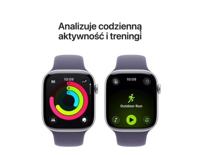 Watch Series 11 GPS+Cellular koperta 46 mm z aluminium w kolorze srebrnym, pasek sportowy w kolorze mlecznego fioletu - rozmiar M/L