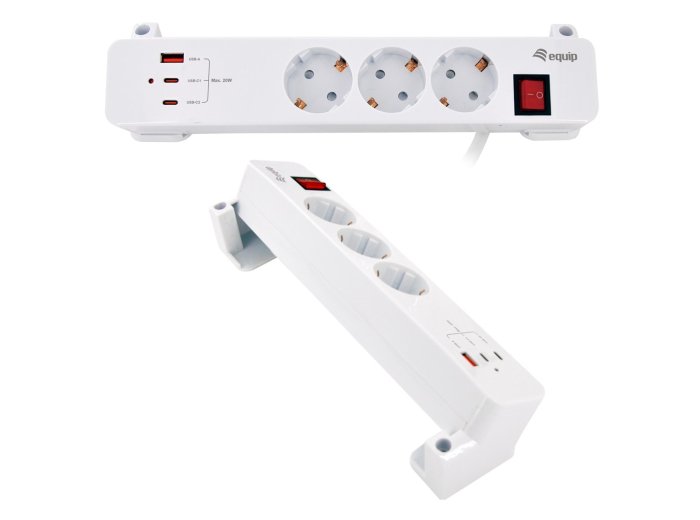 Equip 245556 rozgałęziacz 2 m 3 x gniazdo sieciowe Wewnętrzna Biały