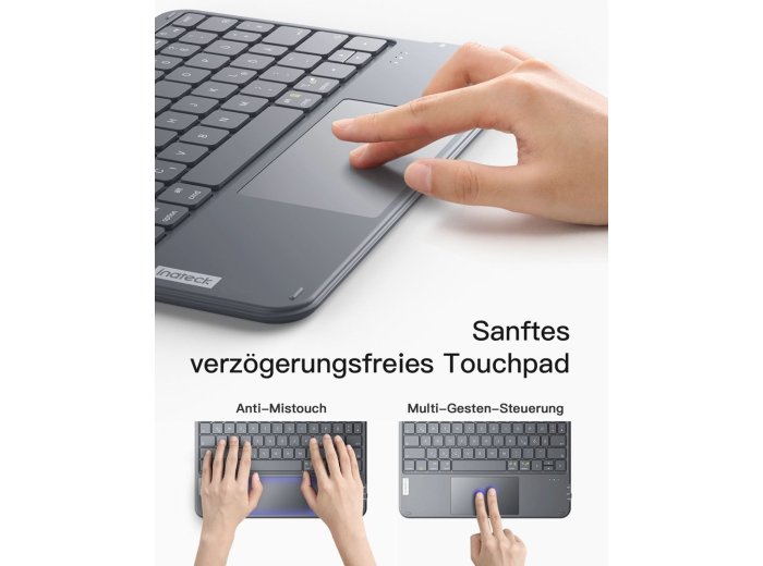 Inateck KB01105_GRAY klawiatura do urządzeń mobilnych QWERTZ Bluetooth Szary