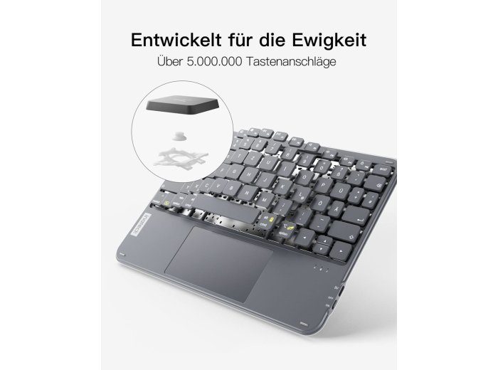 Inateck KB01105_GRAY klawiatura do urządzeń mobilnych QWERTZ Bluetooth Szary