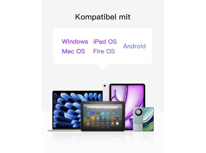 Inateck KB01105_GRAY klawiatura do urządzeń mobilnych QWERTZ Bluetooth Szary