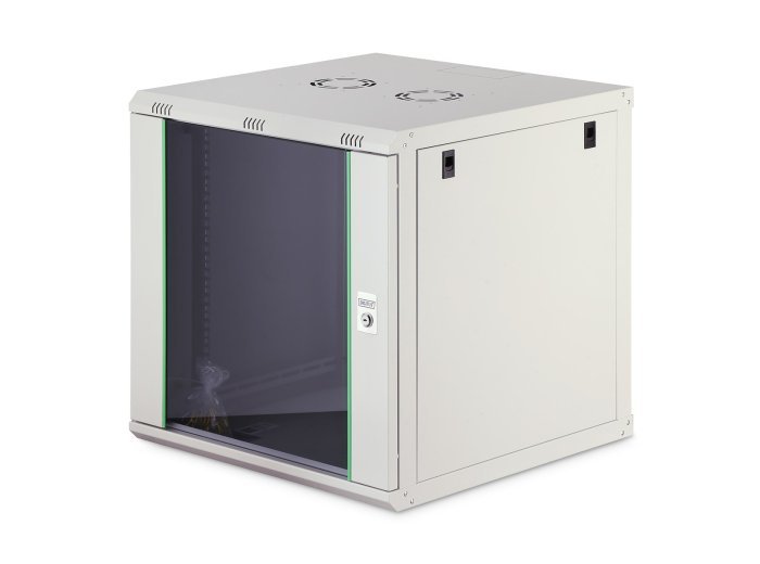 Digitus Szafa sieciowa wisząca DYNAmic 19" 12U rack 600x600, drzwi szyba, szary, niedzielona, złożona, 60kg