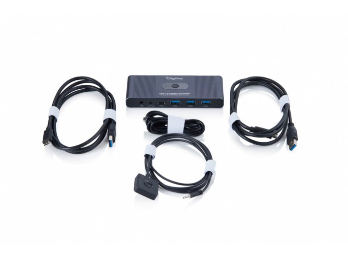 Przełącznik / Switch KVM HDMI 2x1 | UHD 4K@60Hz | 3x USB-A 3.1 Gen1 | 1x USB-C USB 3.1 Gen1 | Audio | Core Line
