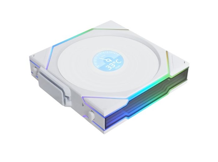 Wentylator Lian Li UNI FAN TL Wireless LCD Lüfter, ARGB, PWM - 120 mm, biały