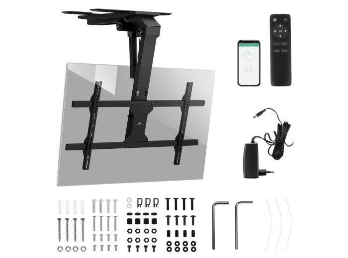 MACLEAN UCHWYT ELEKTRYCZNY DO TV, SUFITOWY, OBSŁUGA TUYA, MAX. VESA 800X400, DLA TV 43-86", MAX. 45KG MC-110 T