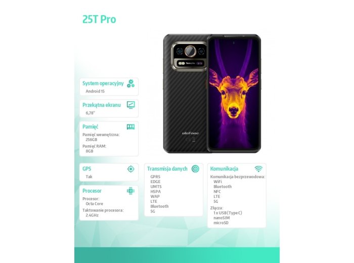 Smartfon Armor 25T Pro 5G 8/256GB IP69K czarny