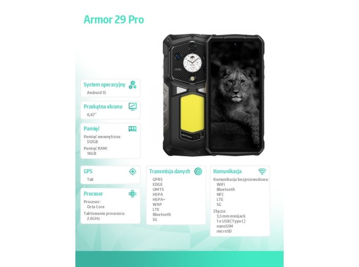 Smartfon Armor 29 Pro 5G 16GB/512GB czarny