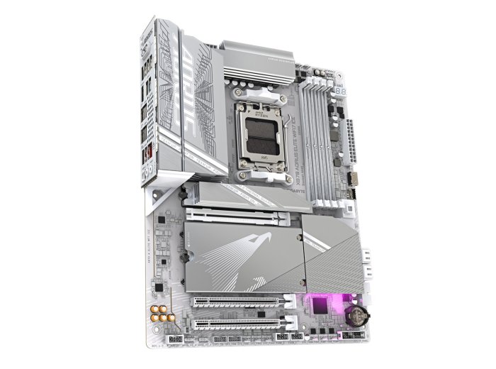 Płyta główna Gigabyte X870 AORUS ELITE WF7 ICE - Supports AMD Ryzen 9000 CPUs, 16+2+2 Phases Digital VRM, up to 8200MHz DDR5 (OC), 3xPCIe 5.0 + 1xPCIe 4.0, Wi-Fi 7, 2.5GbE LAN, USB 4