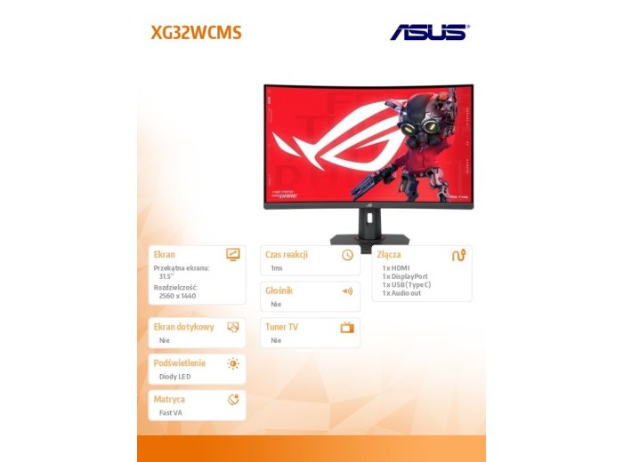 Monitor 32 cale XG32WCMS ROG 280Hz HDMI DP USB-C