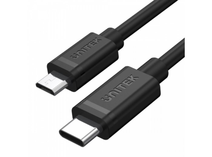 Kabel USB TYP-C DO microUSB 2.0; 1m; Y-C473BK