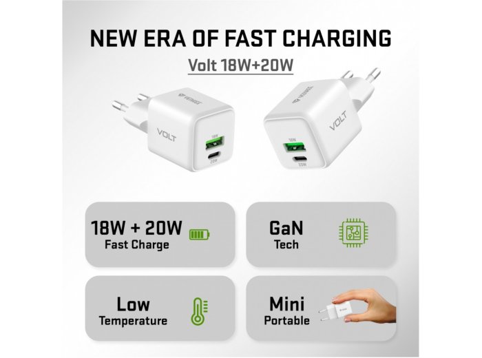 Ładowarka sieciowa USB C/A 20W/18W 3A Power delivery 3.0 QC3.0