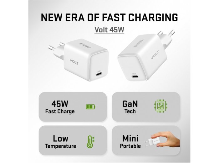 Ładowarka sieciowa USB C 45W 3A Power delivery 3.0 QC3.0 Biała
