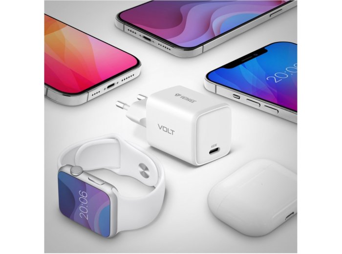 Ładowarka sieciowa USB C 45W 3A Power delivery 3.0 QC3.0 Biała