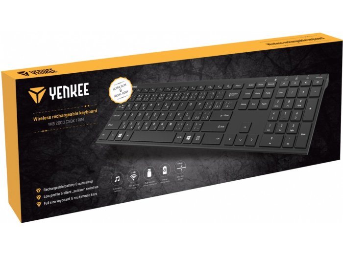 Klawiatura bezprzewodowa Slim YKB 2000 CSBK akumulator