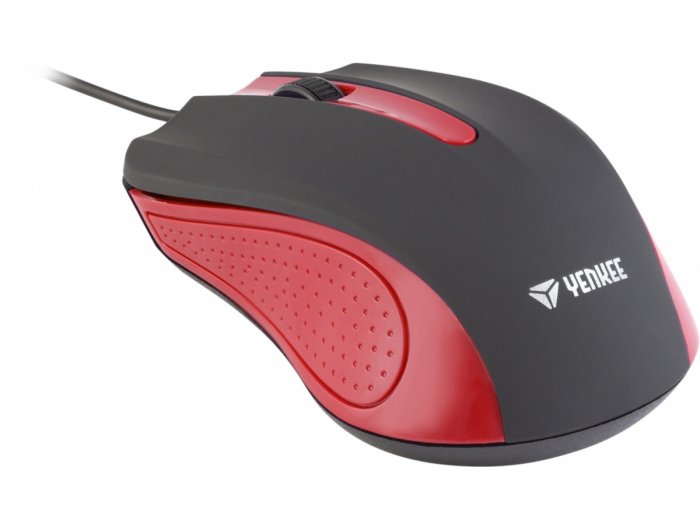 Mysz przewodowa USB 3 przyciski, gumowana powierzchnia