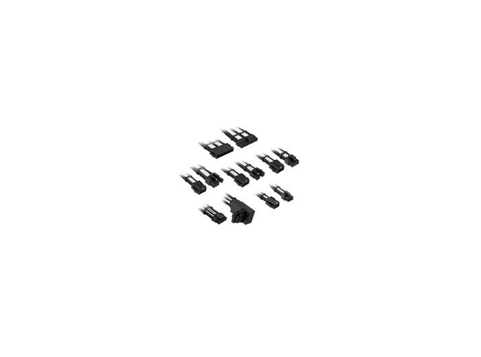 Kolink Core Pro Braided Cable Extension Kit 12V-2x6 Type 1 - Jet Black/Brilliant White