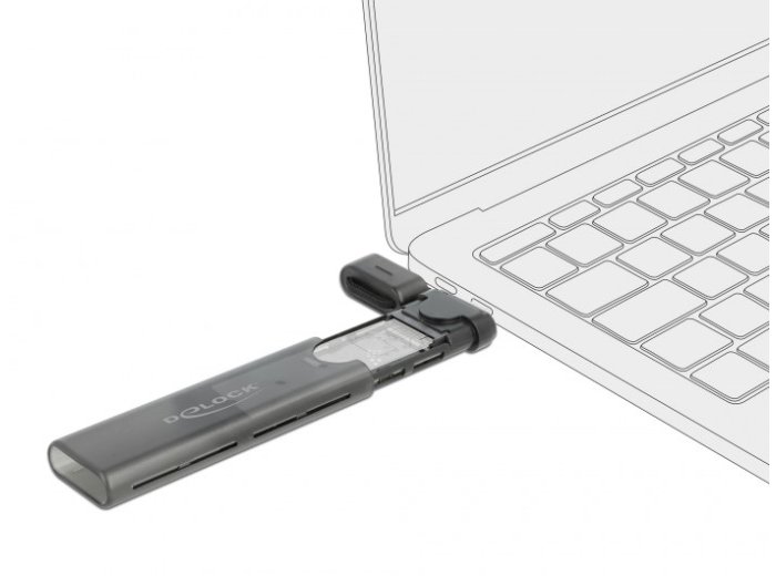 DeLOCK Obudowa zewnętrzna USB Type-C na M.2 NVMe PCIe lub SATA SSD - Beznarzędziowa