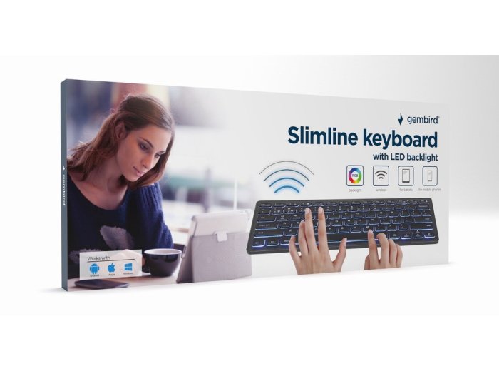 Gembird KB-BTRGB-01-DE klawiatura Uniwersalne Bluetooth QWERTZ Niemiecki Czarny