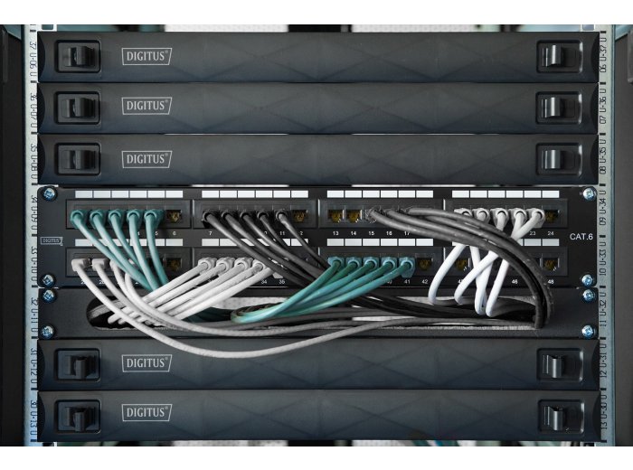 Digitus Moduł Keystone CAT 6A, ekranowany z inteligentnym menedżerem kabli - 48 szt.