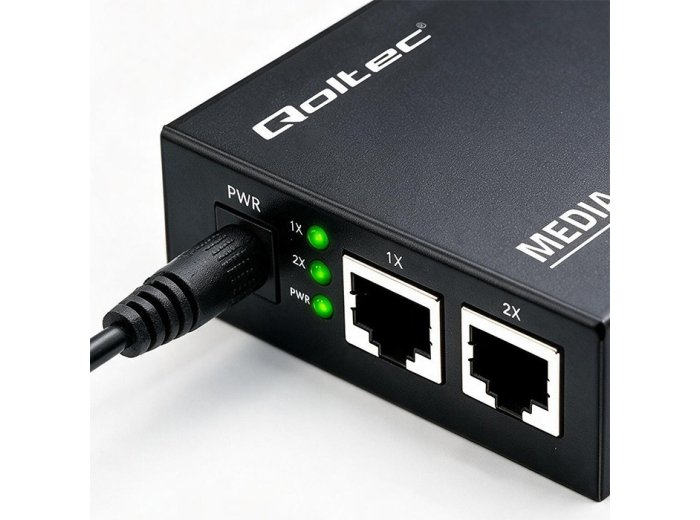 Dwukierunkowy media konwerter SWITCH Ethernet 2xRJ45 2xSFP | 1000Mb/s | 5V