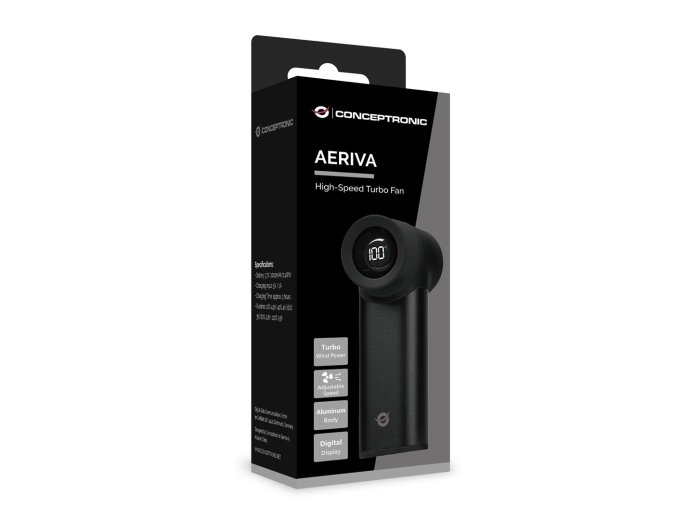 Conceptronic AERIVA02B osobista ręczna dmuchawa/wentylator Czarny Wentylator ręczny
