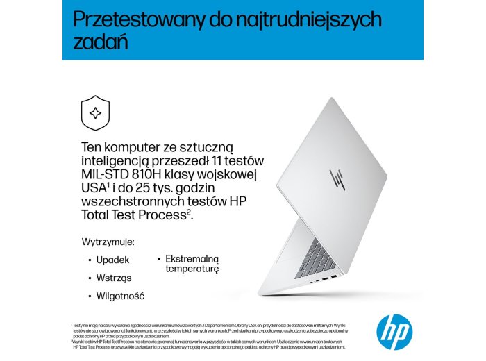 HP OmniBook 7 AI 14-fr0003nw Intel Core Ultra 5 225U Laptop 35,6 cm (14") 2K 16 GB LPDDR5-SDRAM 512 GB SSD Wi-Fi 6E (802.11ax) Windows 11 Pro AI PC Srebrny