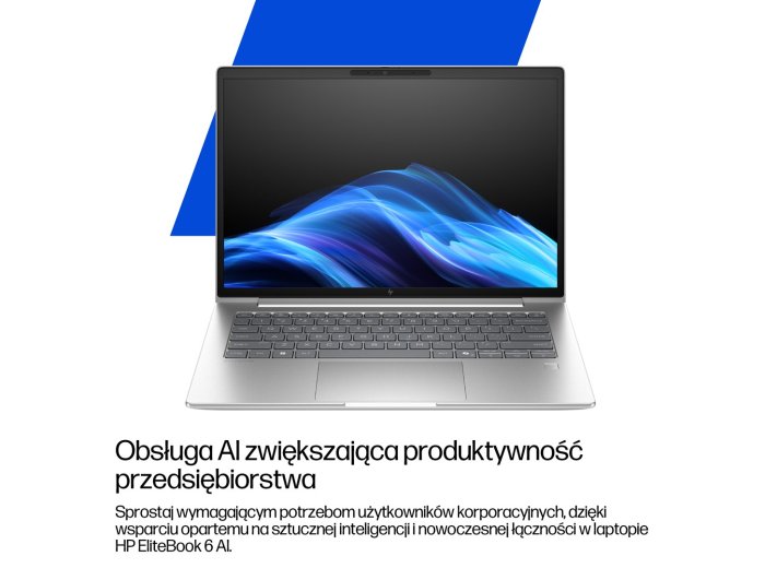 HP EliteBook 6 G1i AI PC Intel Core Ultra 5 225H Laptop 35,6 cm (14") WUXGA 16 GB DDR5-SDRAM 512 GB SSD Wi-Fi 6E (802.11ax) Windows 11 Pro Srebrny