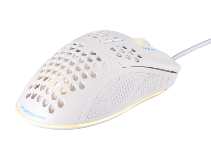 Deltaco Gaming GAM-108-W myszka Dla praworęcznych USB Typu-A Optyczny 6400 DPI