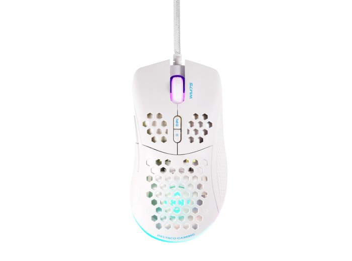 Deltaco Gaming GAM-108-W myszka Dla praworęcznych USB Typu-A Optyczny 6400 DPI