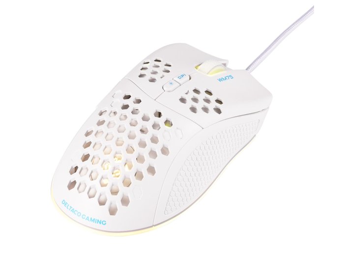 Deltaco Gaming GAM-108-W myszka Dla praworęcznych USB Typu-A Optyczny 6400 DPI