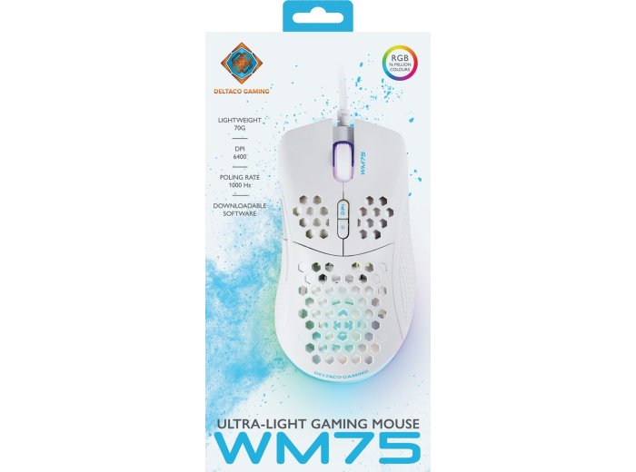 Deltaco Gaming GAM-108-W myszka Dla praworęcznych USB Typu-A Optyczny 6400 DPI