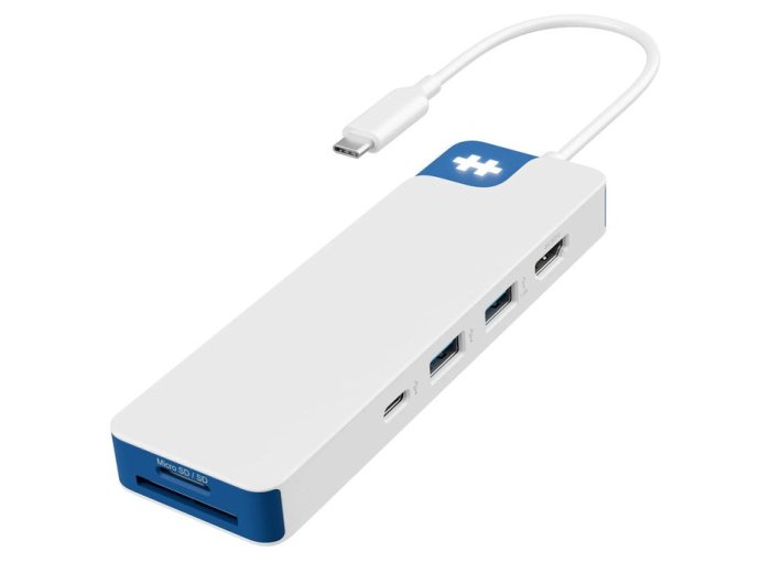 HYPER HD4102BUGL huby i koncentratory USB 3.2 Gen 1 (3.1 Gen 1) Type-C 5000 Mbit/s Niebieski, Biały