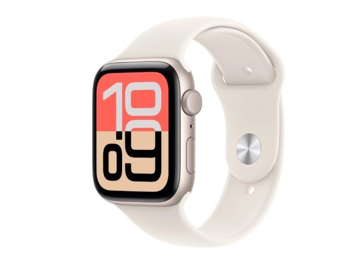 Watch SE 3 GPS+Cellular koperta 44 mm z aluminium w kolorze księżycowej poświaty, pasek sportowy w kolorze księżycowej poświaty - rozmiar S/M