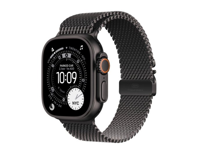 Watch Ultra 3 GPS + Cellular, koperta 49 mm z tytanu w kolorze czarnym, bransoleta mediolańska z tytanu w kolorze czarnym - rozmiar S