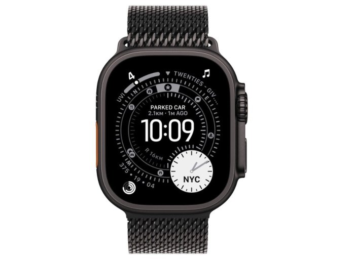 Watch Ultra 3 GPS + Cellular, koperta 49 mm z tytanu w kolorze czarnym, bransoleta mediolańska z tytanu w kolorze czarnym - rozmiar S