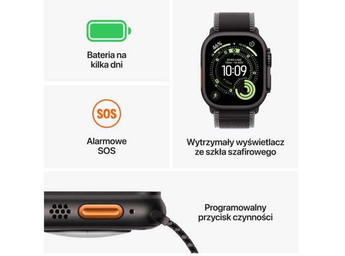 Watch Ultra 3 GPS + Cellular, koperta 49 mm z tytanu w kolorze czarnym, bransoleta mediolańska z tytanu w kolorze czarnym - rozmiar S