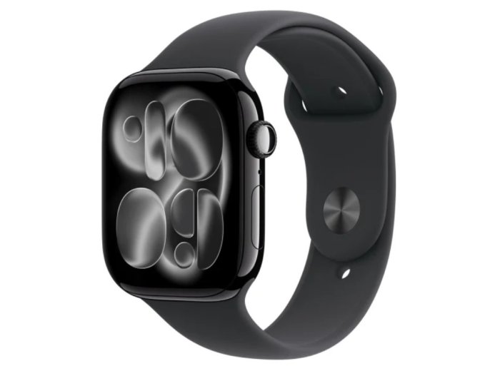 Watch Series 11 GPS + Cellular, koperta 42 mm z tytanu w kolorze naturalnym, pasek sportowy w kolorze górskiej szarości - rozmiar M/L