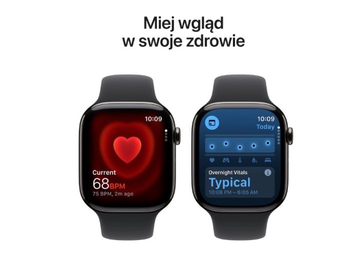 Watch Series 11 GPS + Cellular, koperta 46 mm z tytanu w kolorze łupku, pasek sportowy w kolorze czarnym - rozmiar M/L