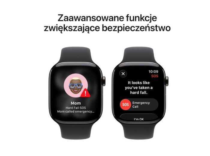 Watch Series 11 GPS + Cellular, koperta 46 mm z tytanu w kolorze łupku, pasek sportowy w kolorze czarnym - rozmiar M/L