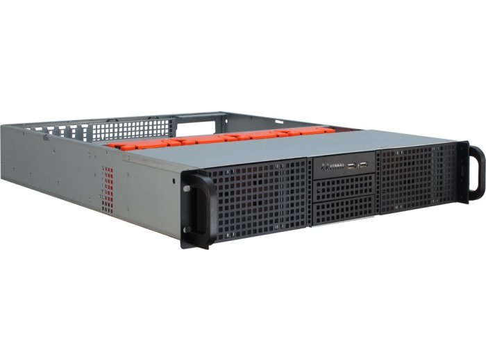 Inter-Tech 2U-20255 Rack Czarny, Stal nierdzewna
