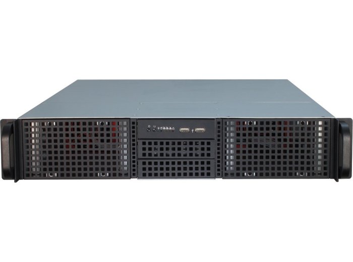 Inter-Tech 2U-20255 Rack Czarny, Stal nierdzewna