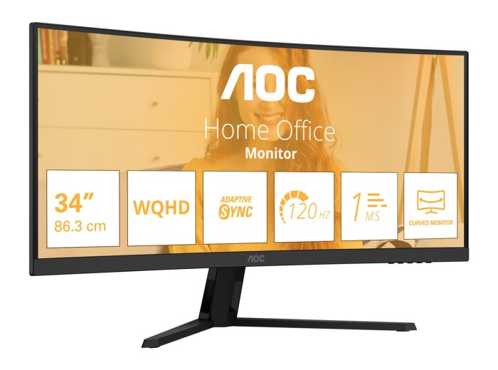 AOC B3 CU34B3E monitor komputerowy 86,4 cm (34") 3440 x 1440 px Wide Quad HD LED Czarny