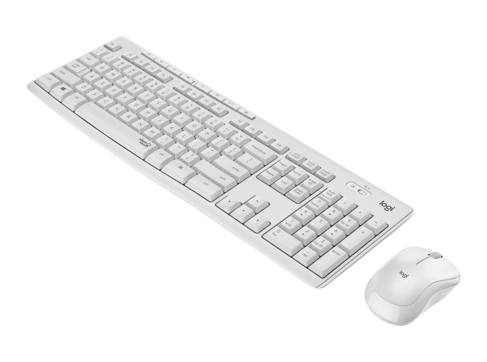 Logitech MK295 Silent Wireless Combo klawiatura Dołączona myszka Biuro USB QWERTZ Niemiecki Biały