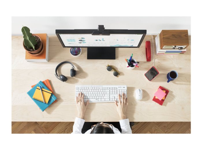 Logitech MK295 Silent Wireless Combo klawiatura Dołączona myszka Biuro USB QWERTZ Niemiecki Biały