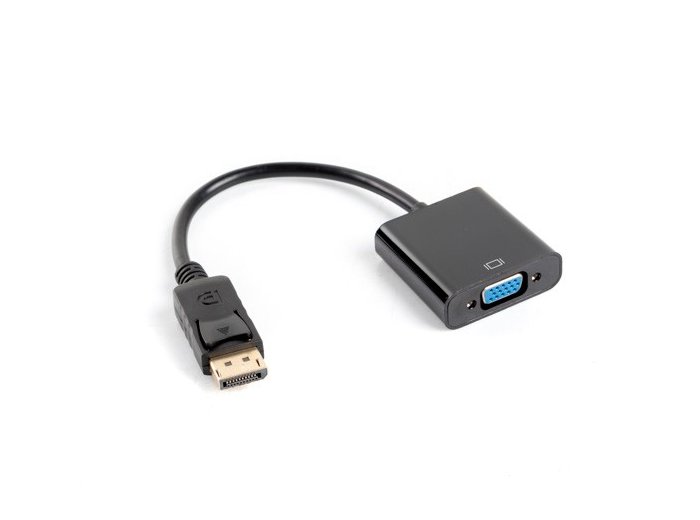 Adapter DisplayPort (M) -> VGA 15 pin (F) czarny na kablu